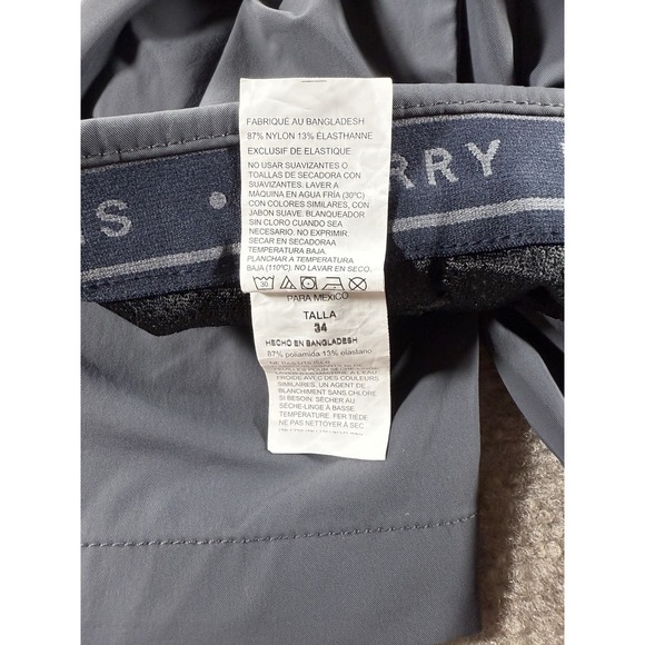 Perry Ellis Men's 34 Gray Golf Shorts Stretch Nylon Blend Chino Performance Fit - Picture 7 of 8